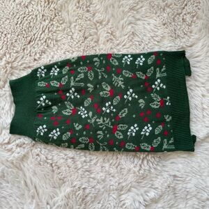 Green Knit Holiday Dog Sweater
